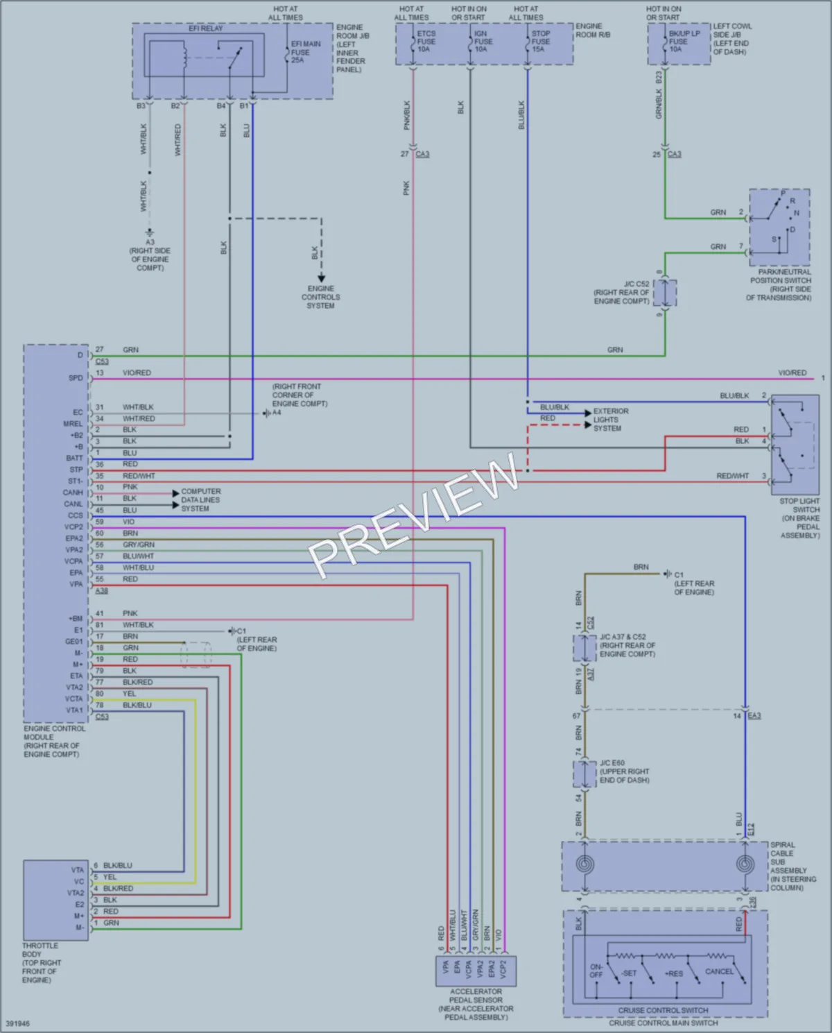 2013 Toyota LandCruiser Cruise Control wiring diagram preview