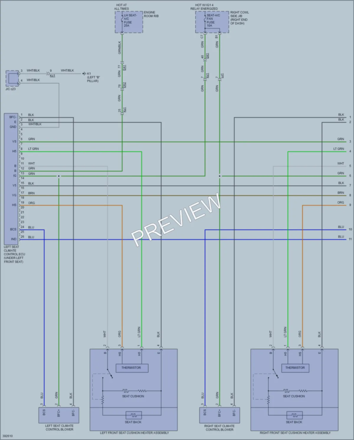 2013 Toyota LandCruiser Power Seats wiring diagram preview