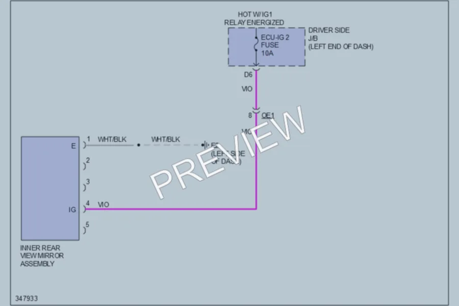 2013 Toyota Matrix Power Mirrors wiring diagram preview