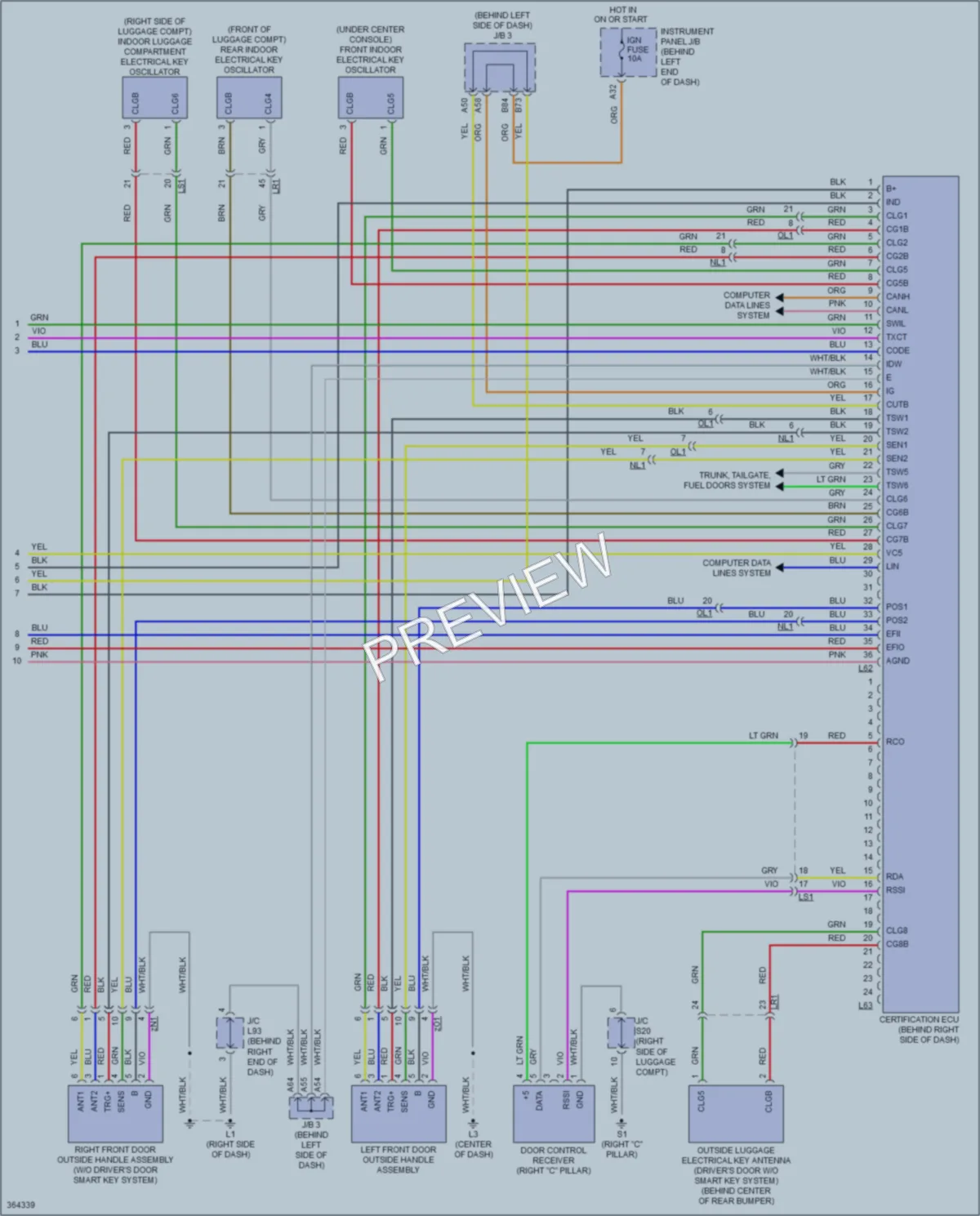 2013 Toyota Prius Anti Theft wiring diagram preview