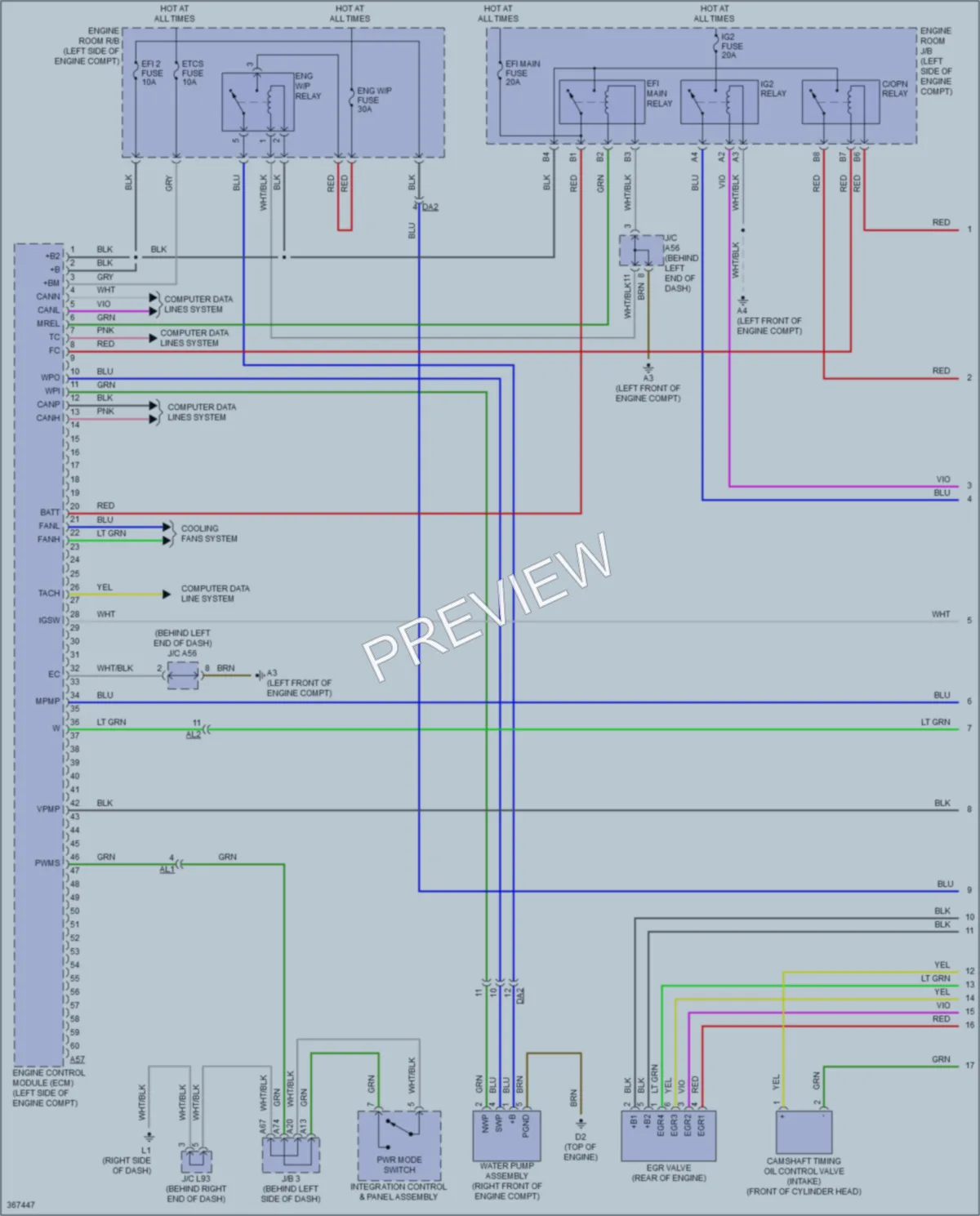 2013 Toyota Prius Engine Performance wiring diagram preview