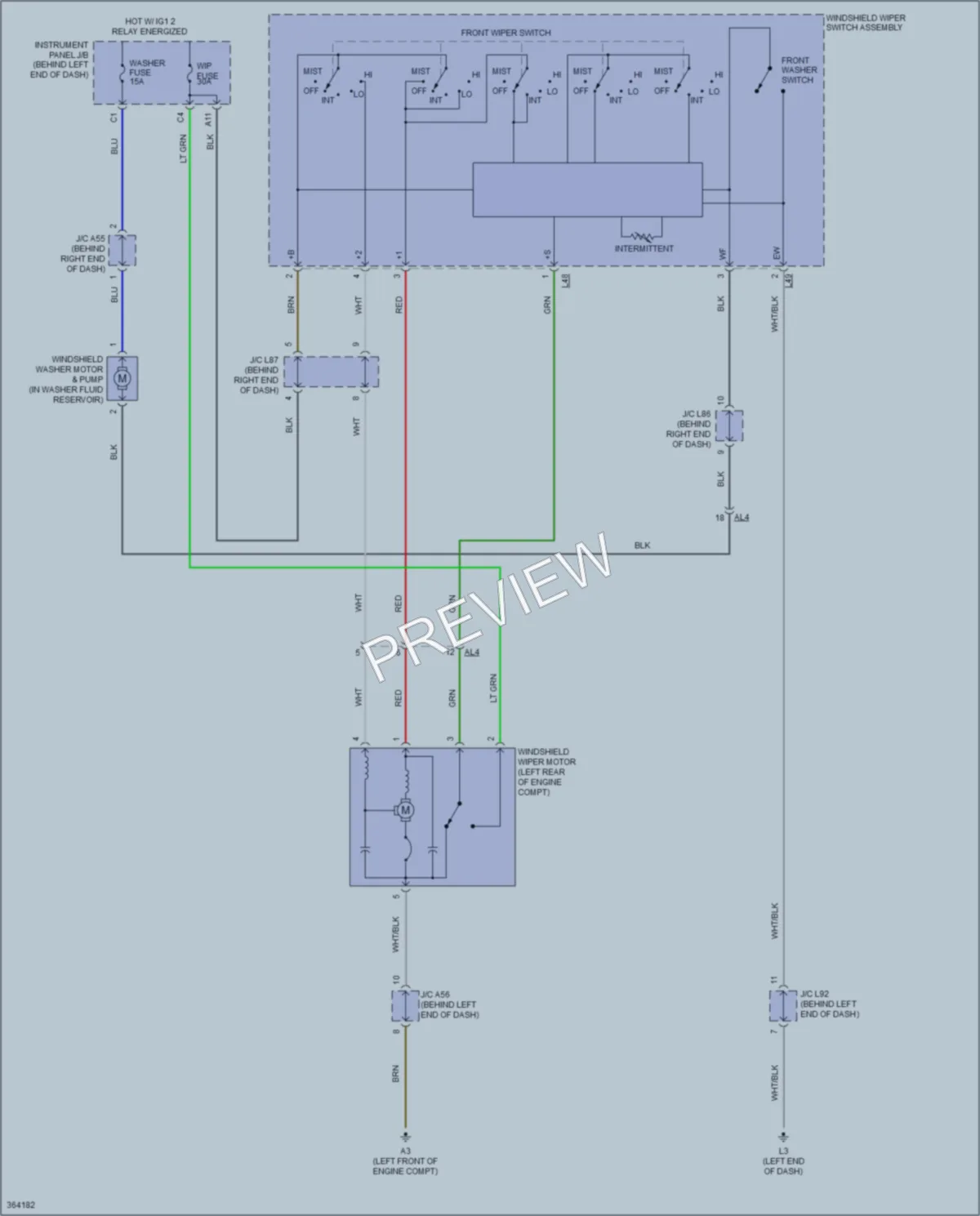 2013 Toyota Prius Wiper Washer wiring diagram preview