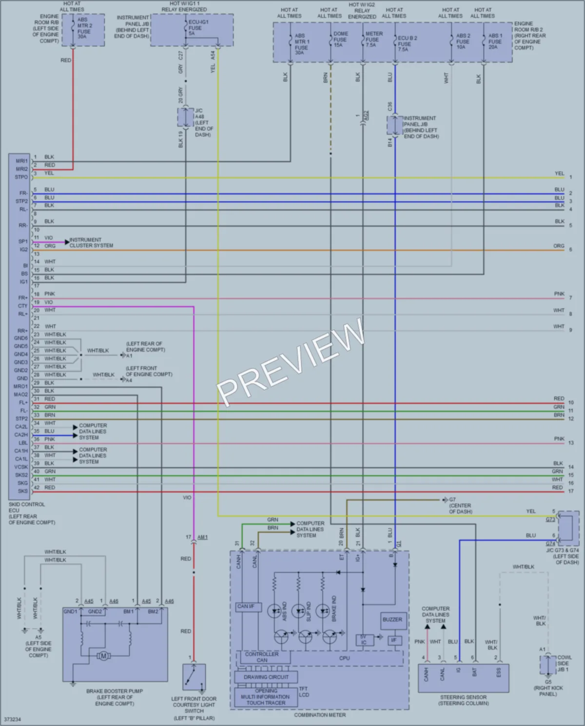 2013 Toyota Priusc Anti Lock Brakes wiring diagram preview