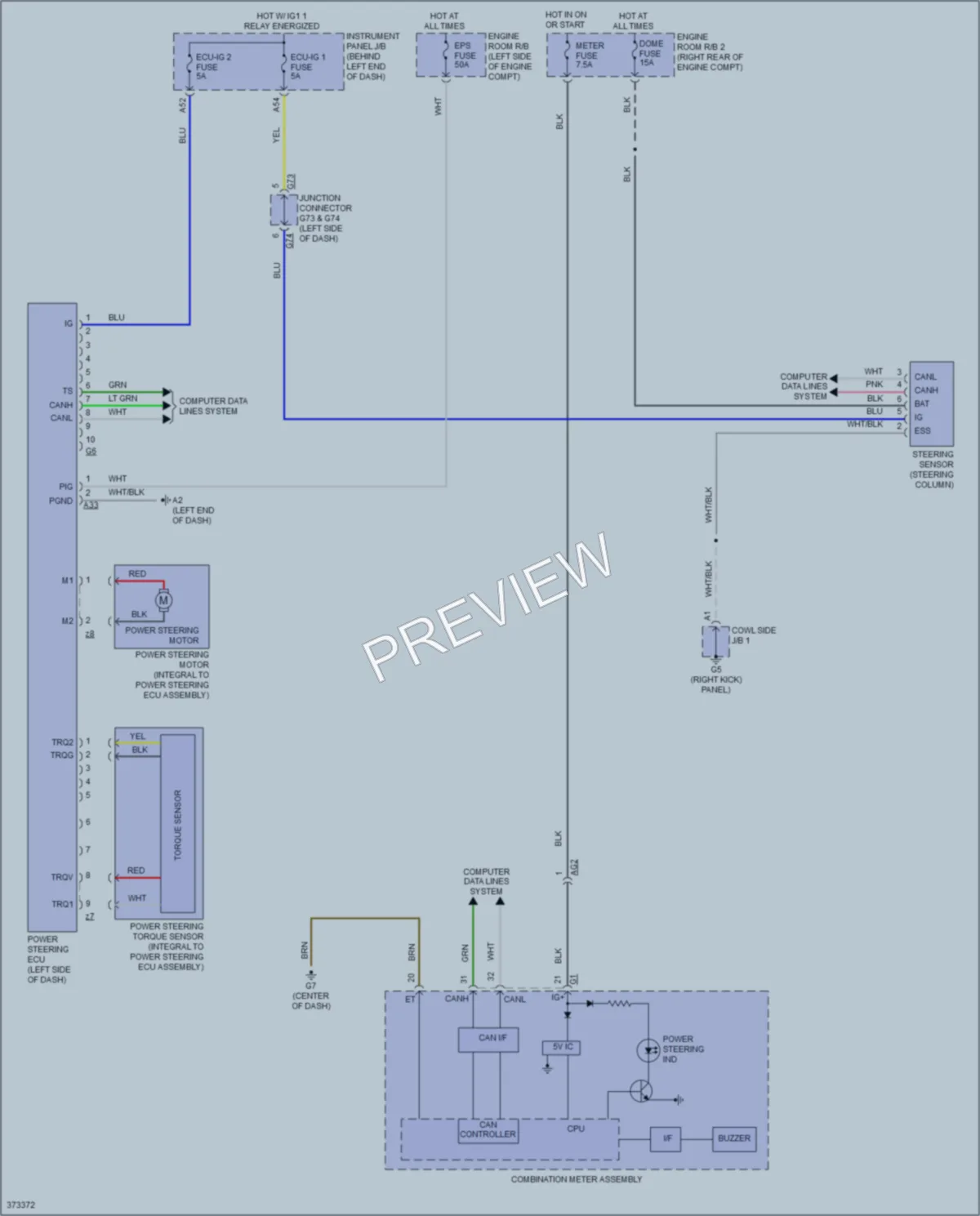 2013 Toyota Priusc Electronic Power Steering wiring diagram preview