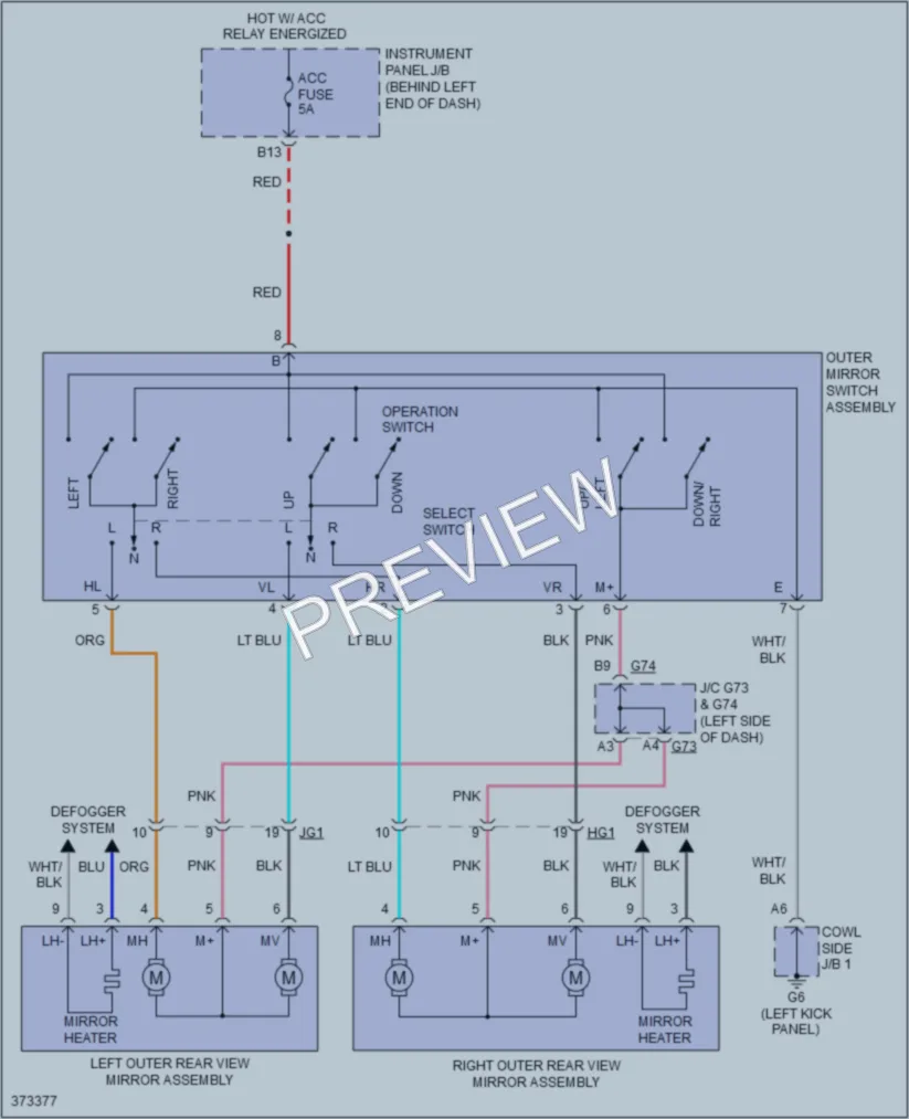 2013 Toyota Priusc Power Mirrors wiring diagram preview