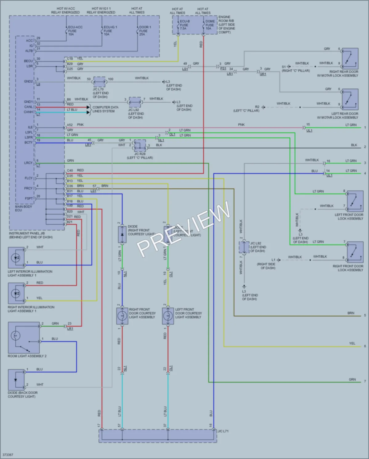 2013 Toyota Priusv Interior Lights wiring diagram preview
