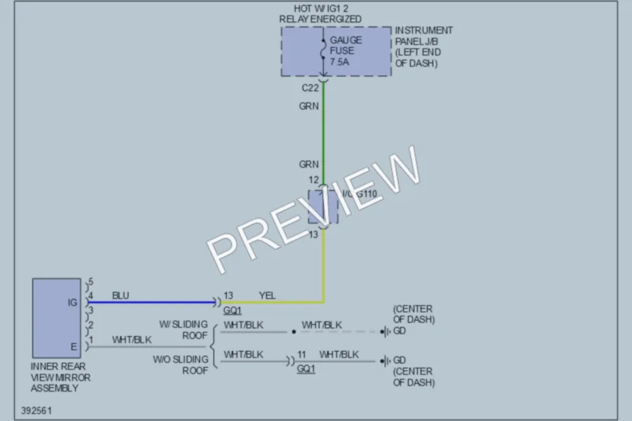 2013 Toyota RAV4 Power Mirrors wiring diagram preview