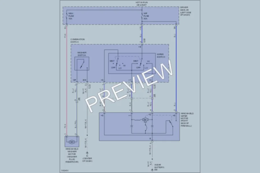 2013 Toyota Tacoma Wiper Washer wiring diagram preview