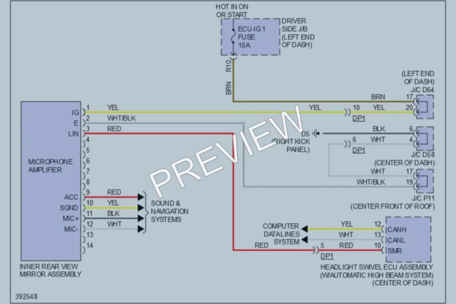 2013 Toyota Venza Power Mirrors wiring diagram preview
