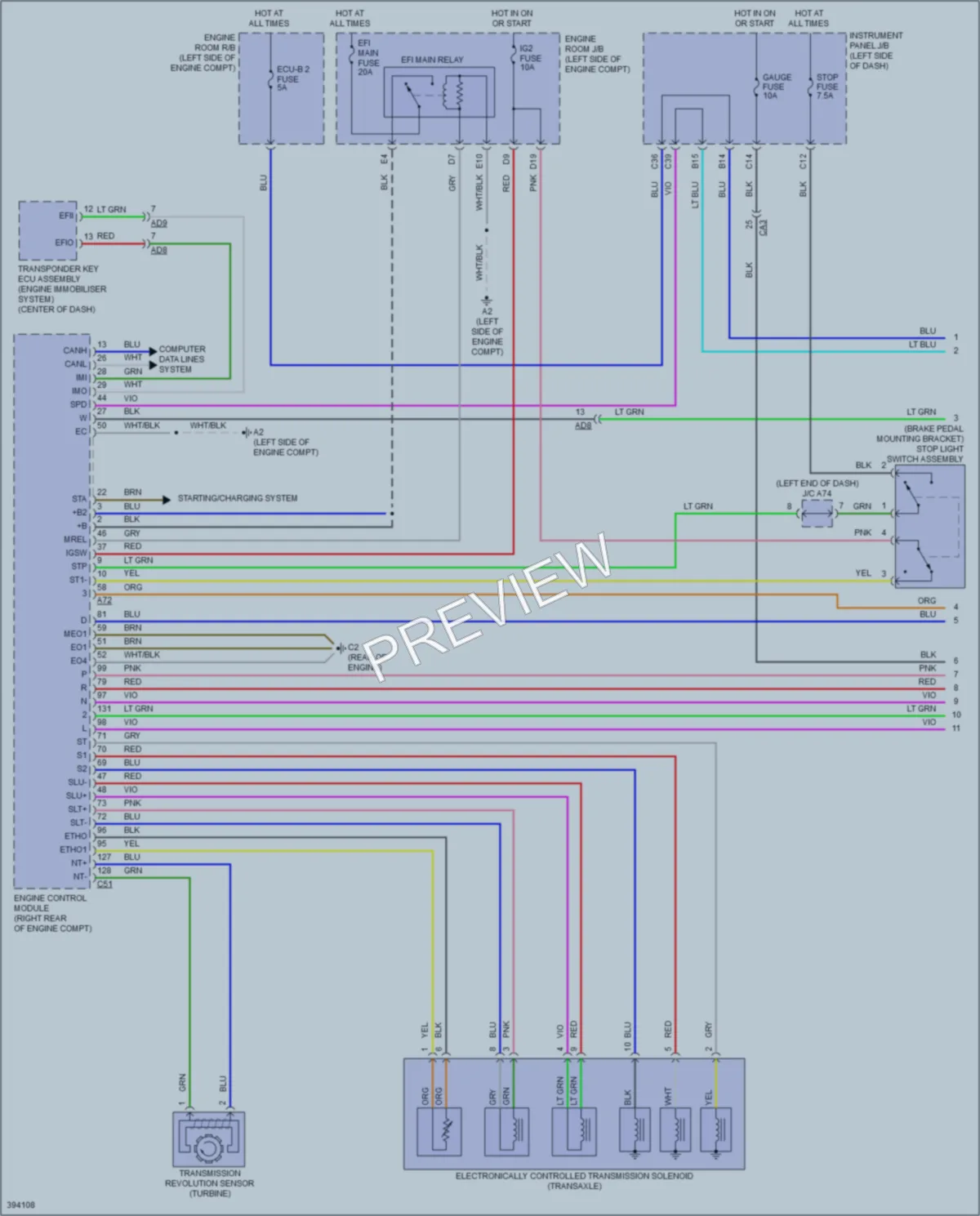 2013 Toyota Yaris Transmission wiring diagram preview