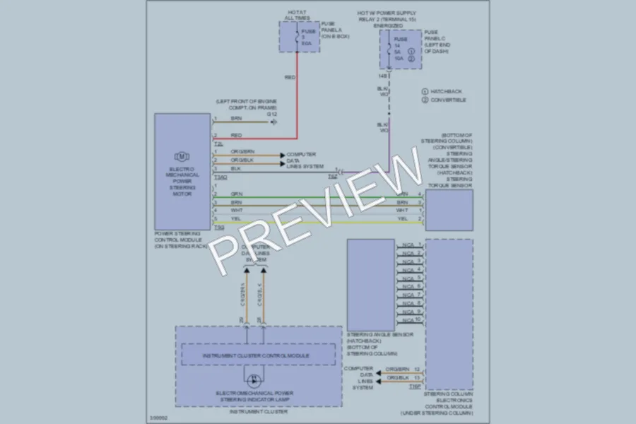 2013 Volkswagen Beetle Electronic Power Steering wiring diagram preview
