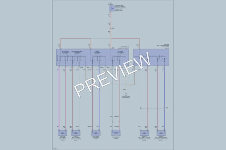 2013 Volkswagen CC Power Seats wiring diagram preview