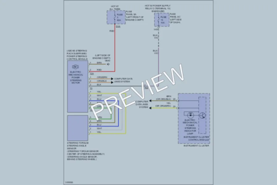2013 Volkswagen 4D Sedan Electronic Power Steering wiring diagram preview