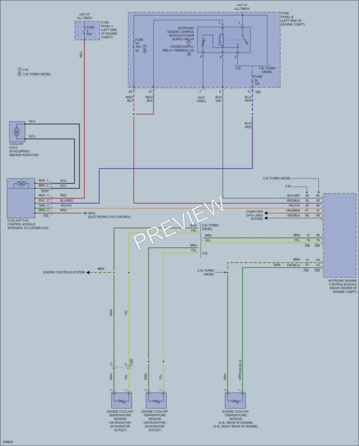 2013 Volkswagen 4D Wagon Cooling Fan wiring diagram preview
