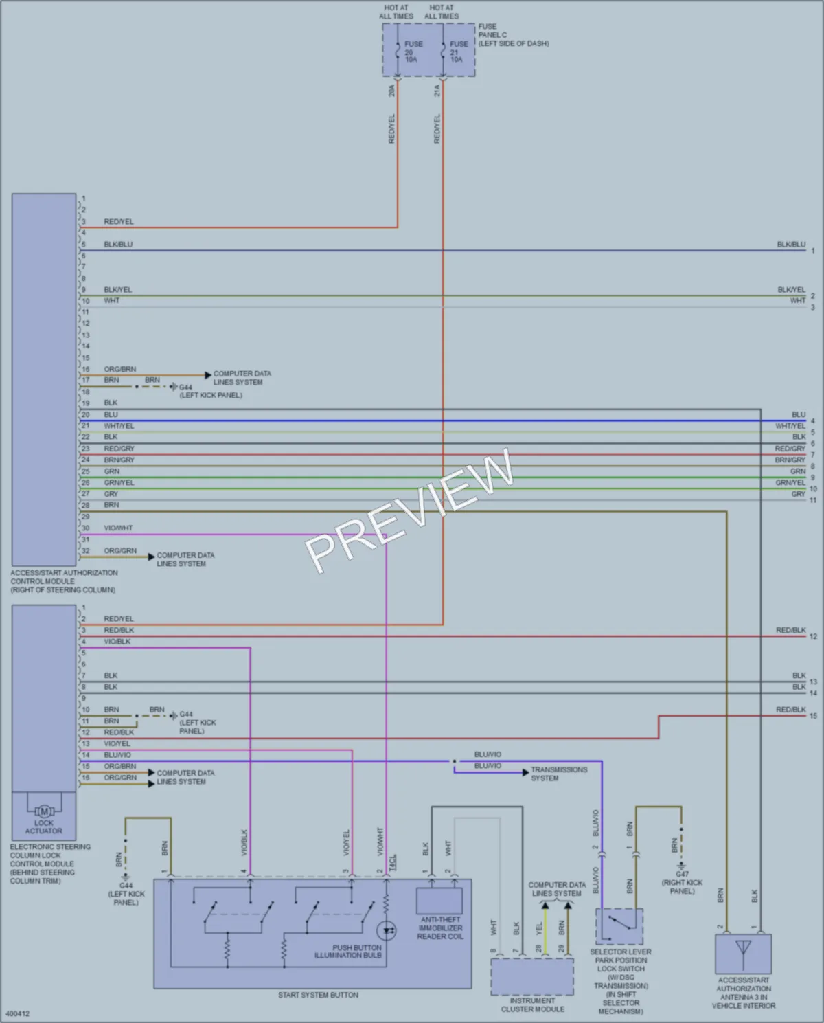 2013 Volkswagen Golf Anti Theft wiring diagram preview