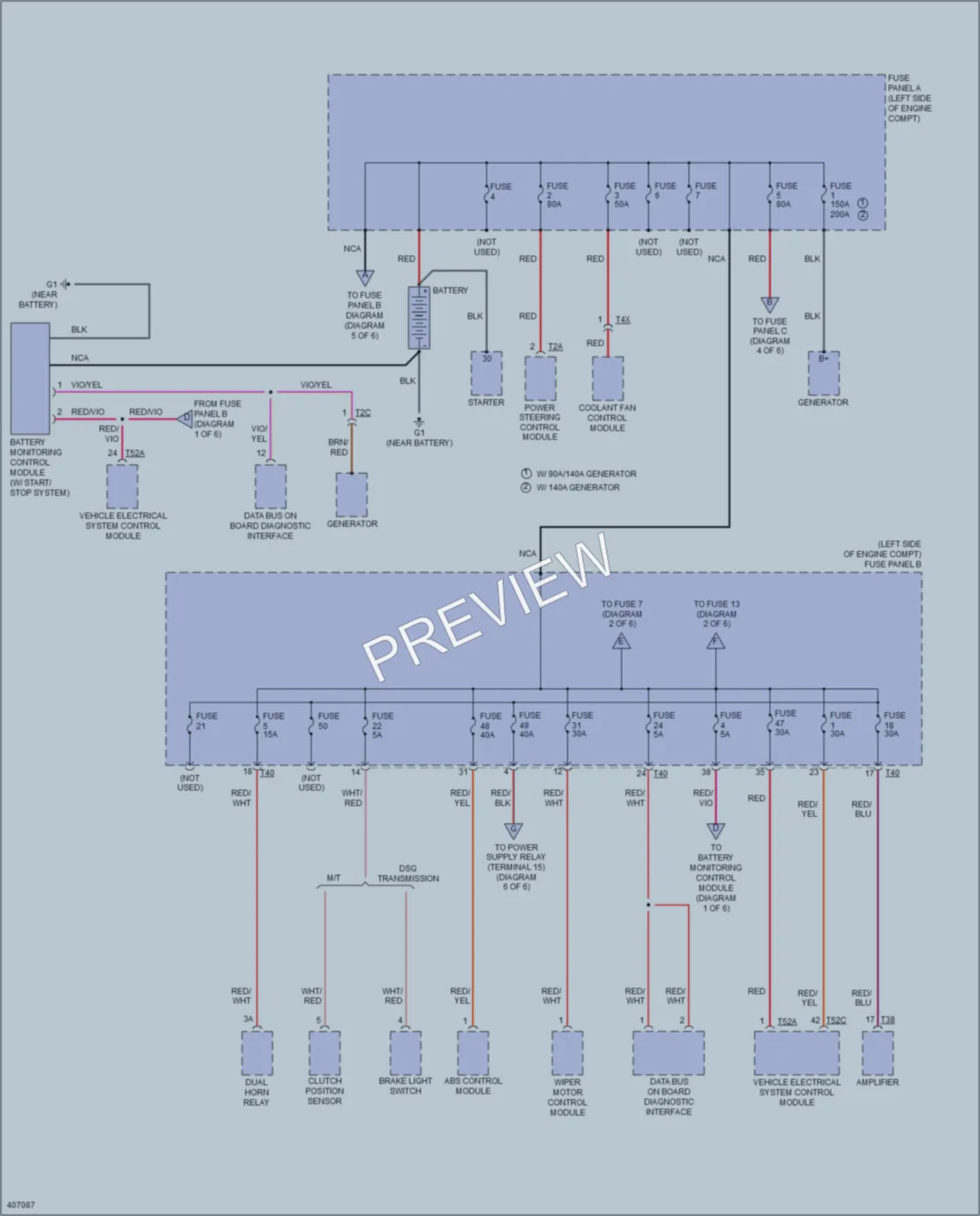 2013 Volkswagen Golf Power Distribution wiring diagram preview
