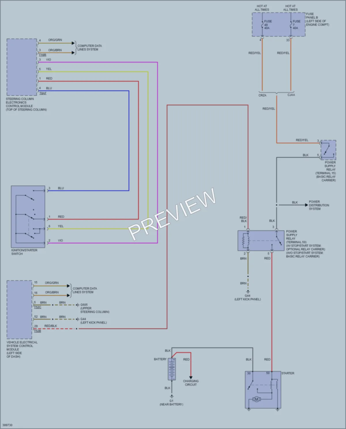 2013 Volkswagen Golf Starting Charging wiring diagram preview