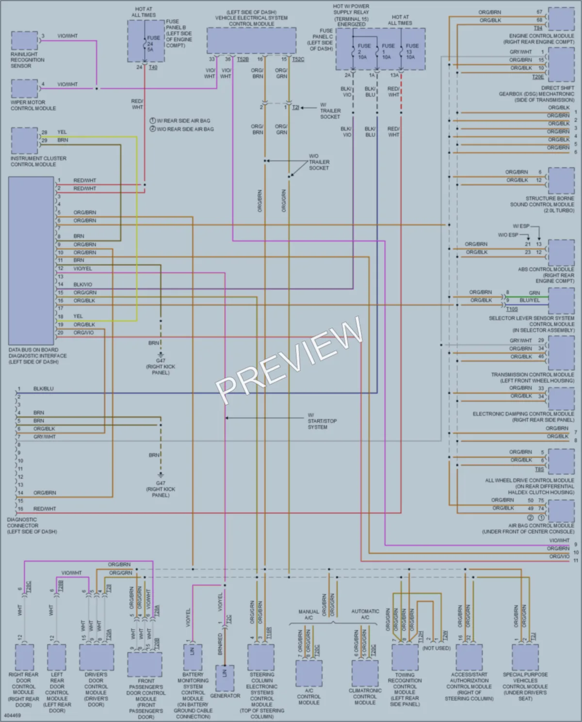 2013 Volkswagen GolfR Computer Data Lines wiring diagram preview