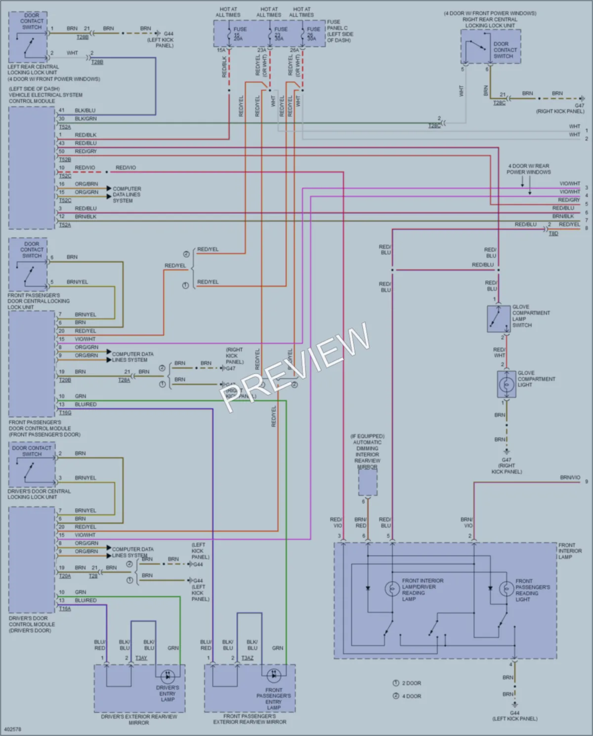 2013 Volkswagen GolfR Interior Lights wiring diagram preview