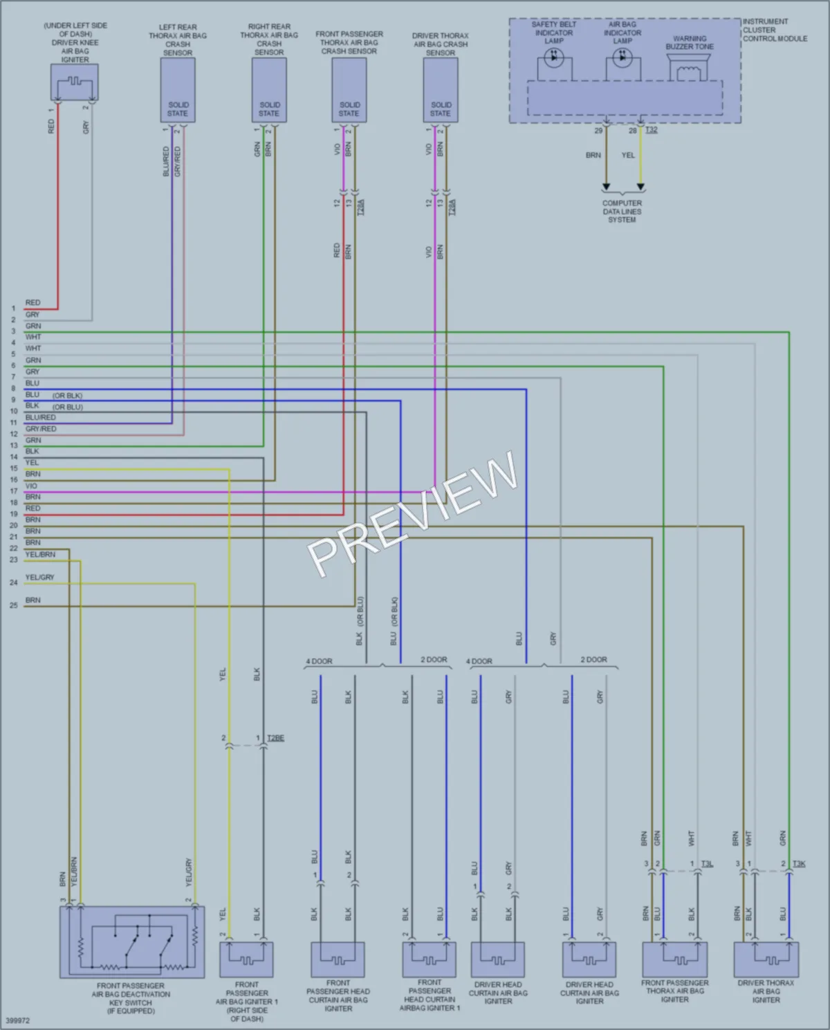 2013 Volkswagen GolfR Supplemental Restraints wiring diagram preview