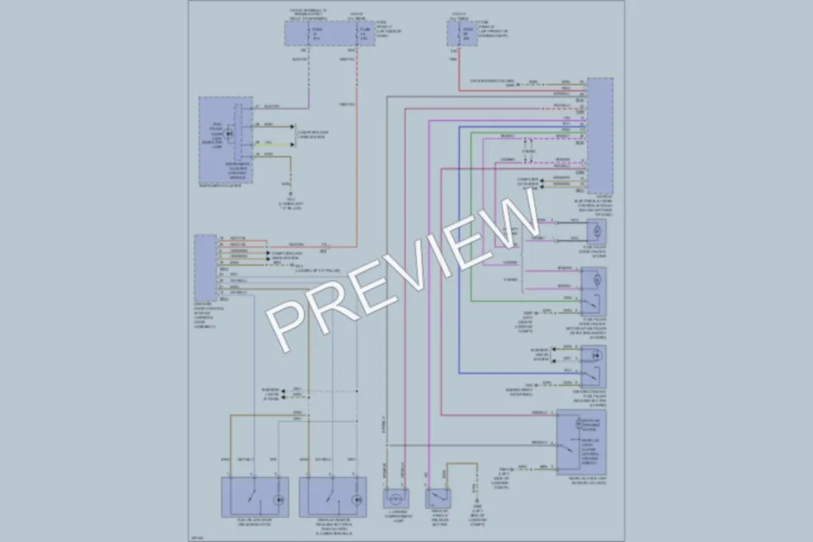 2013 Volkswagen 4D Sedan Trunk Tailgate Fuel Door wiring diagram preview