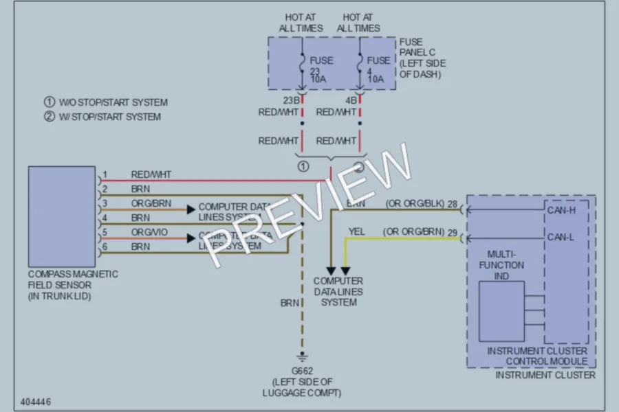 2013 Volkswagen 4D Sedan Instrument Cluster wiring diagram preview
