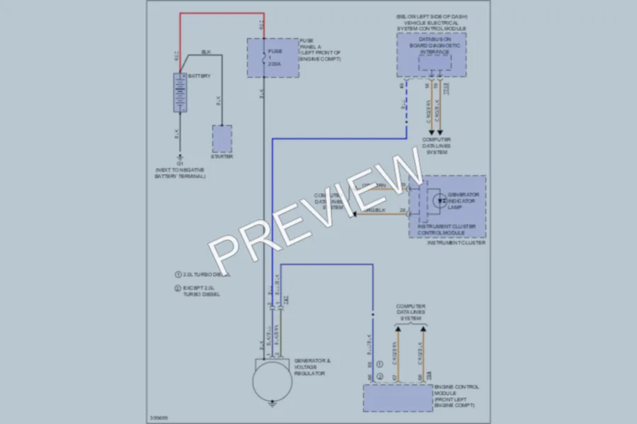 2013 Volkswagen 4D Sedan Starting Charging wiring diagram preview