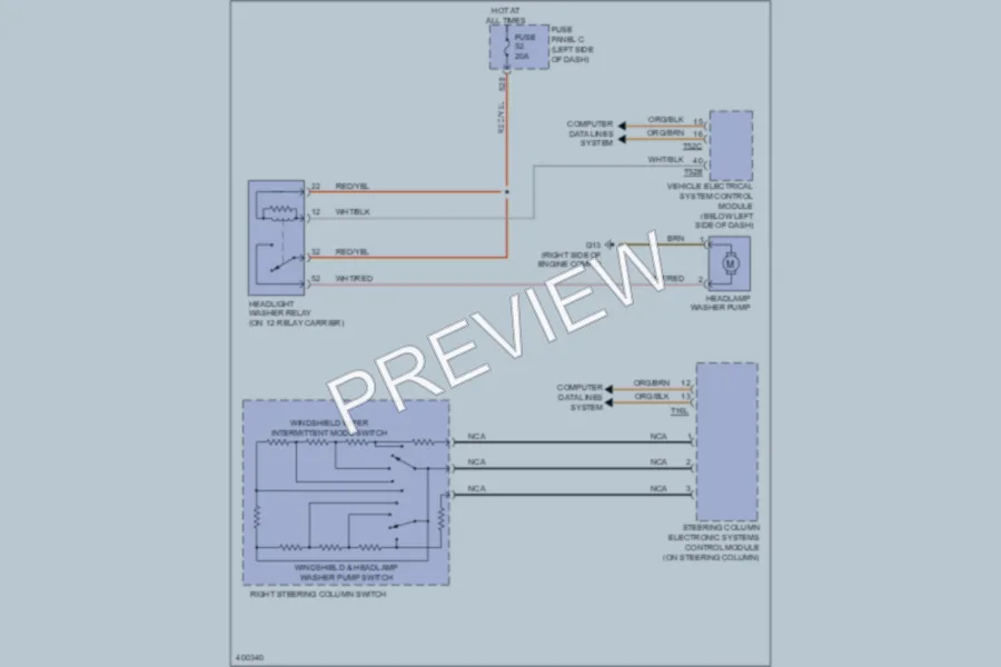 2013 Volkswagen 4D Sedan Wiper Washer wiring diagram preview
