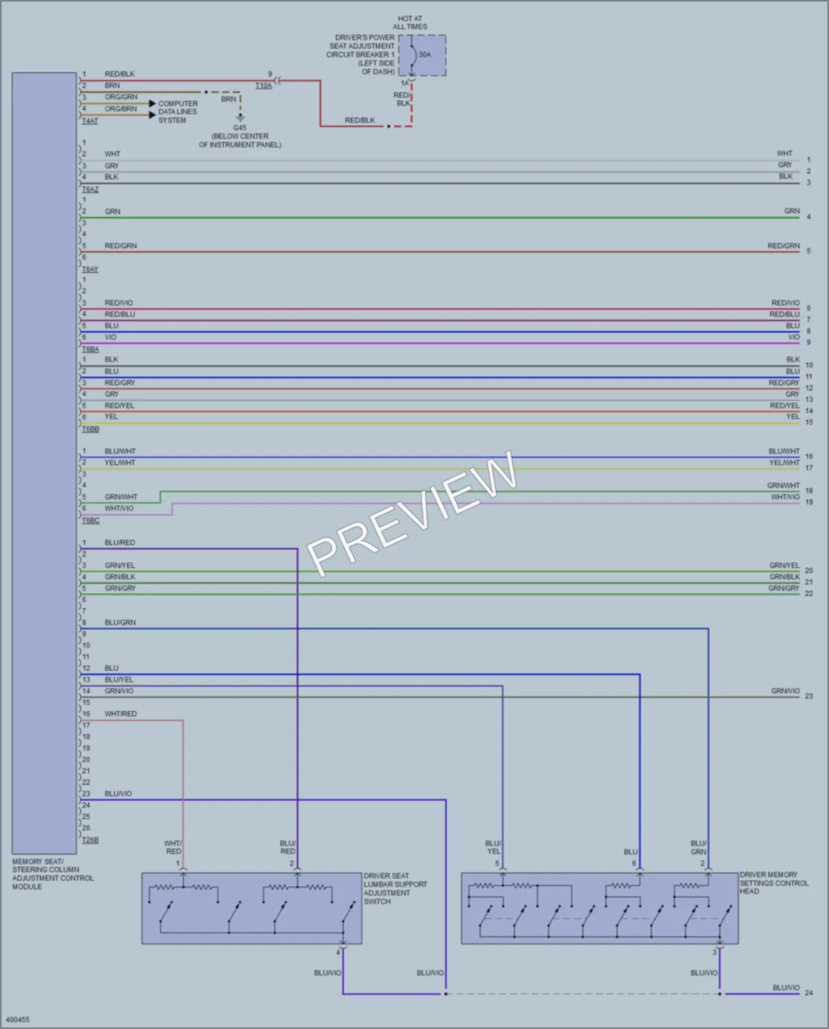 2013 Volkswagen 4D Wagon Memory Systems wiring diagram preview