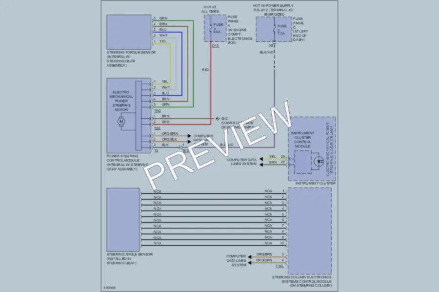 2013 Volkswagen Passat Electronic Power Steering wiring diagram preview