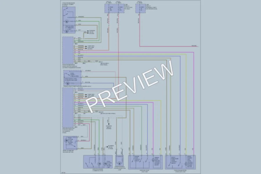 2013 Volkswagen Passat Power Door Locks wiring diagram preview