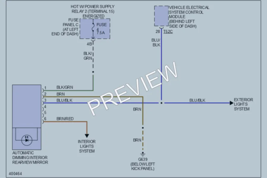 2013 Volkswagen Passat Power Mirrors wiring diagram preview