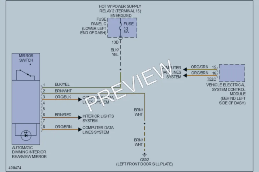2013 Volkswagen Tiguan Power Mirrors wiring diagram preview