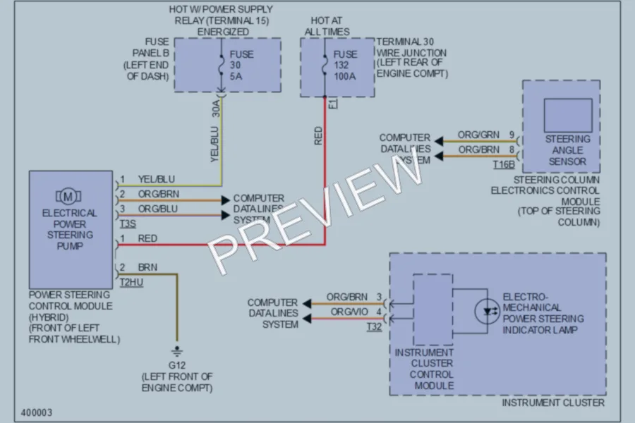 2013 Volkswagen Touareg Electronic Power Steering wiring diagram preview