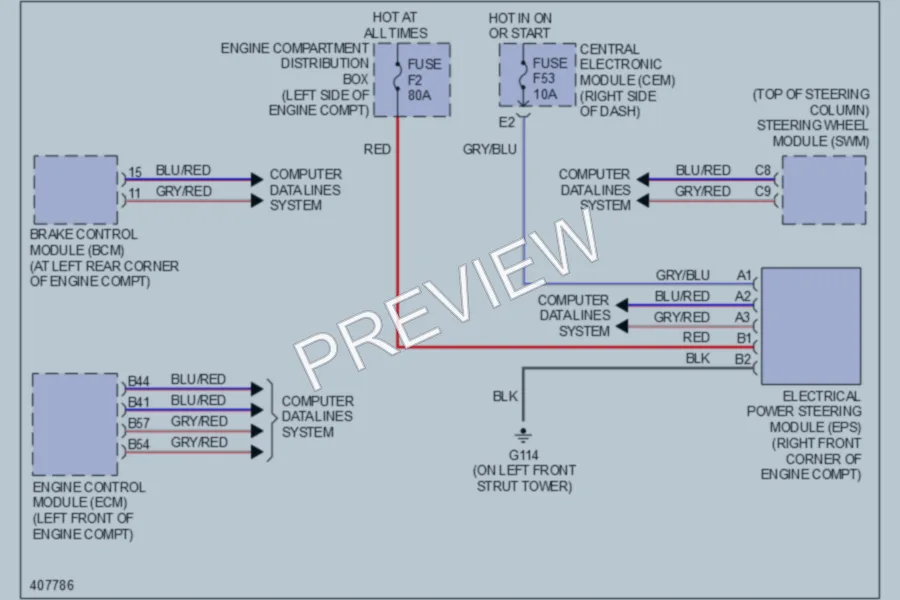 2013 Volvo C70 Electronic Power Steering wiring diagram preview