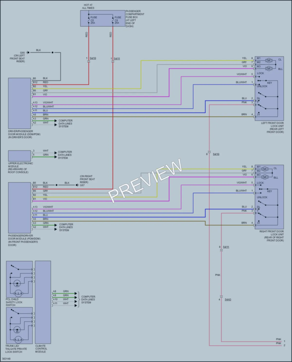 2013 Volvo XC90 Power Door Locks wiring diagram preview
