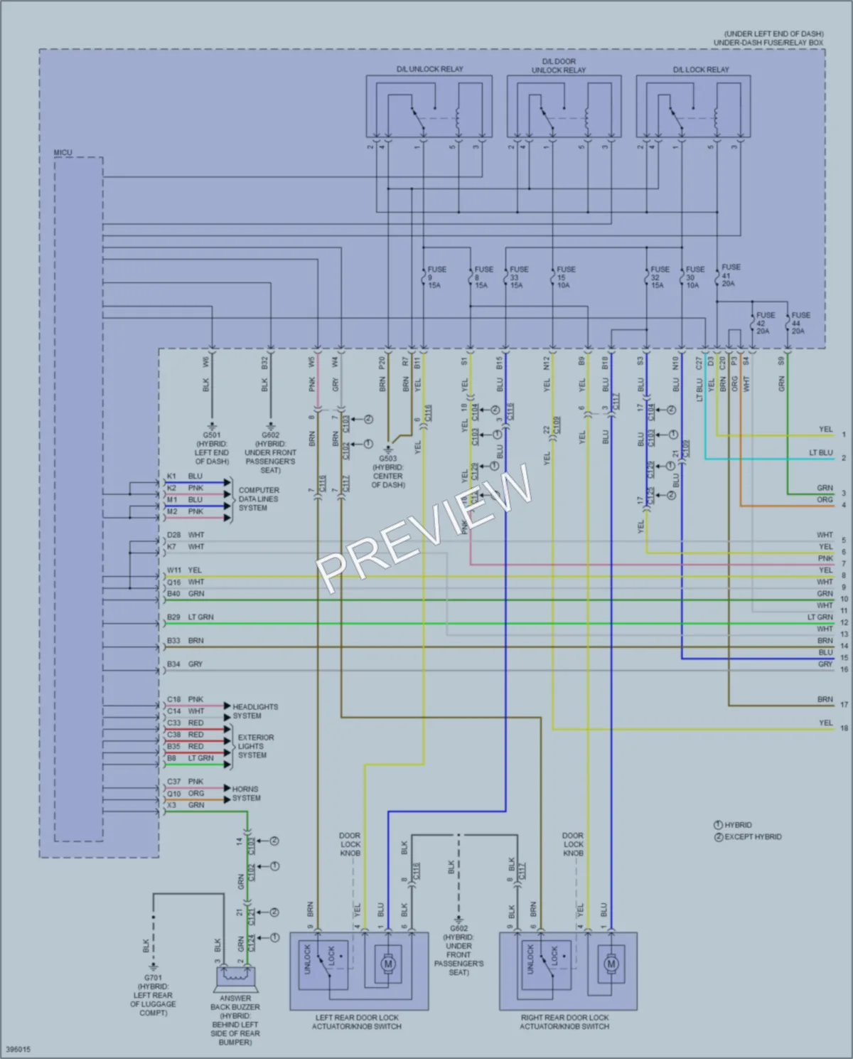 2014 Acura ILX Power Door Locks wiring diagram preview