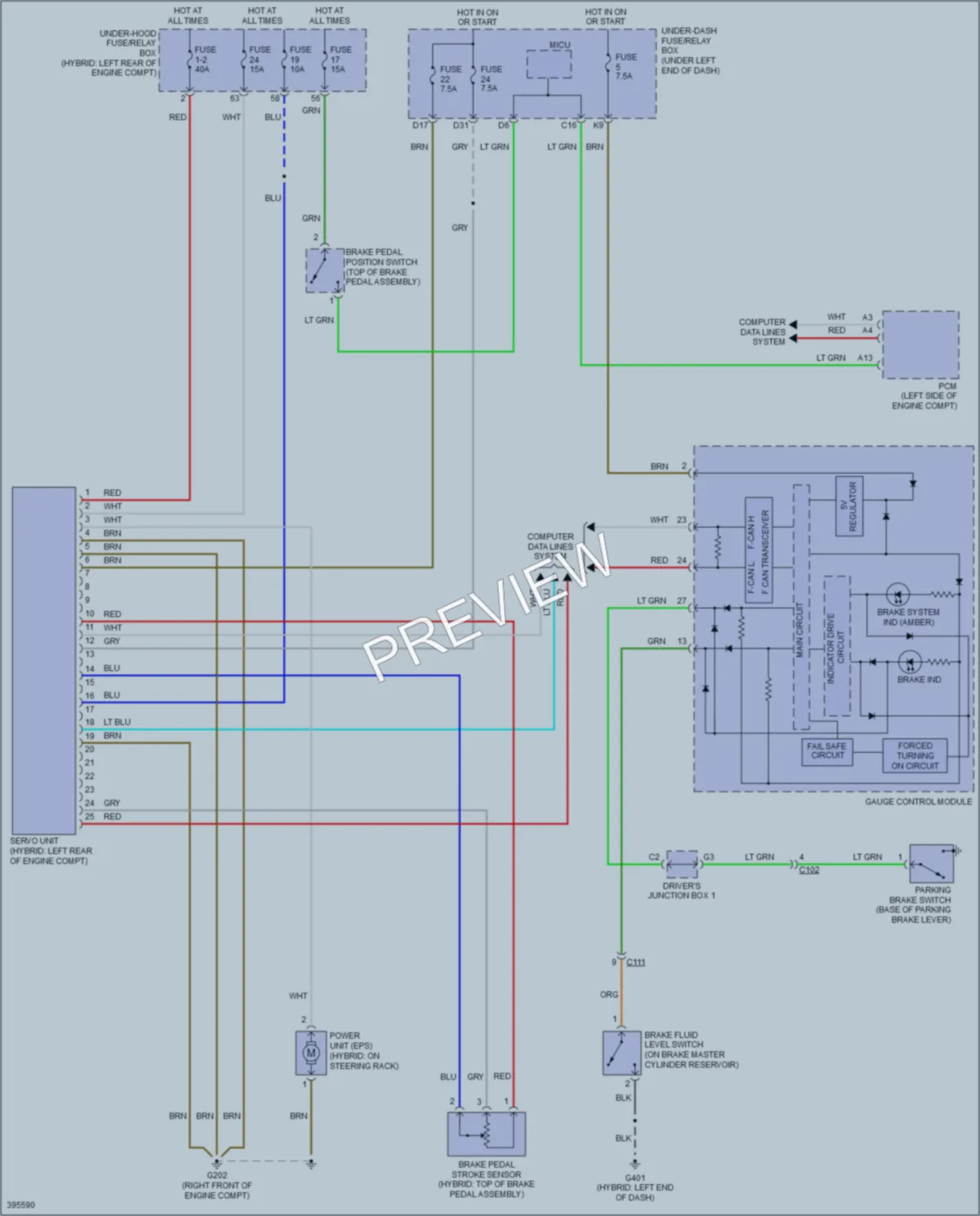 2014 Acura ILXHybrid Anti Lock Brakes wiring diagram preview