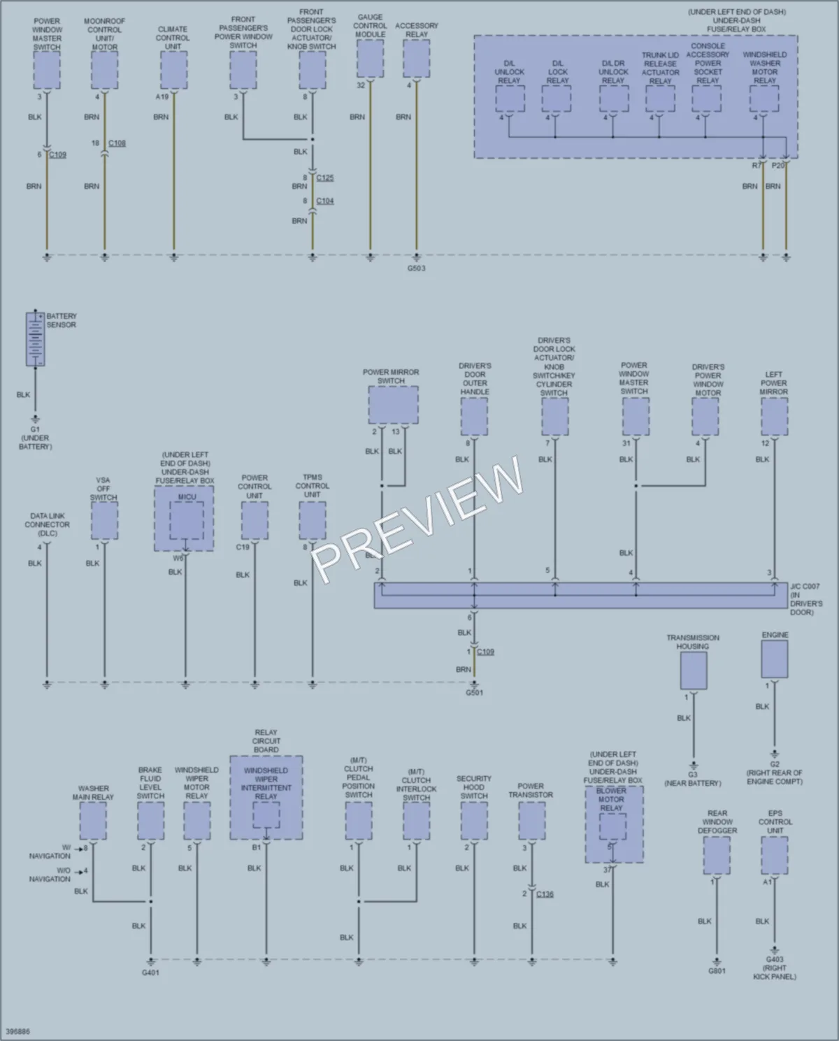 2014 Acura ILXHybrid Ground Distribution wiring diagram preview