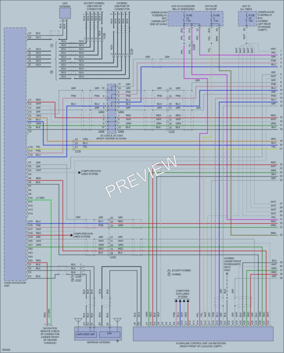 2014 Acura ILXHybrid Radio wiring diagram preview