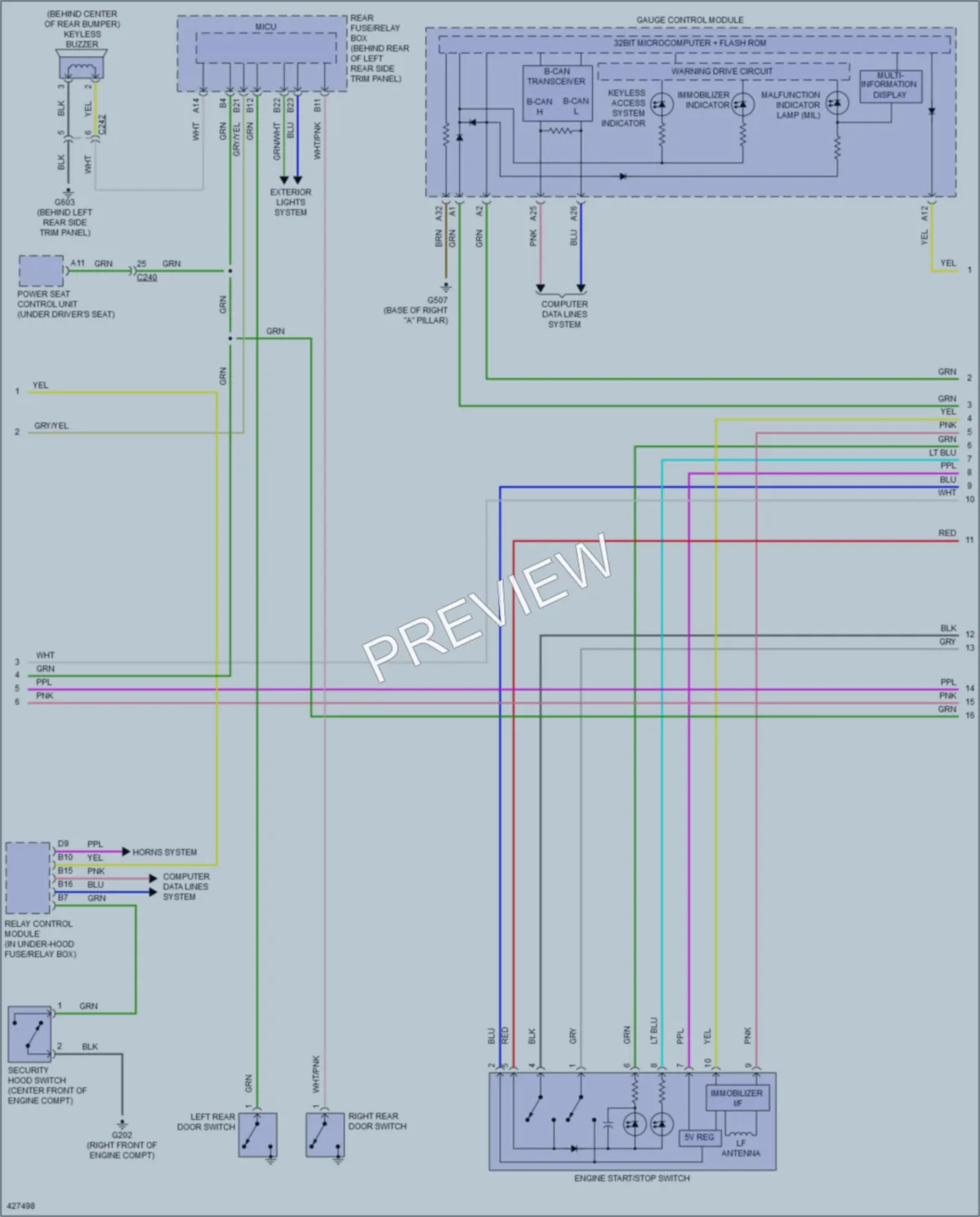2014 Acura MDX Anti Theft wiring diagram preview