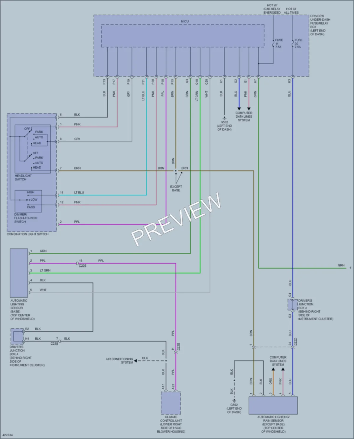 2014 Acura MDX Headlights wiring diagram preview