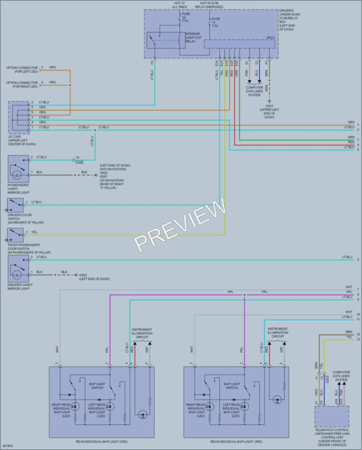 2014 Acura MDX Interior Lights wiring diagram preview