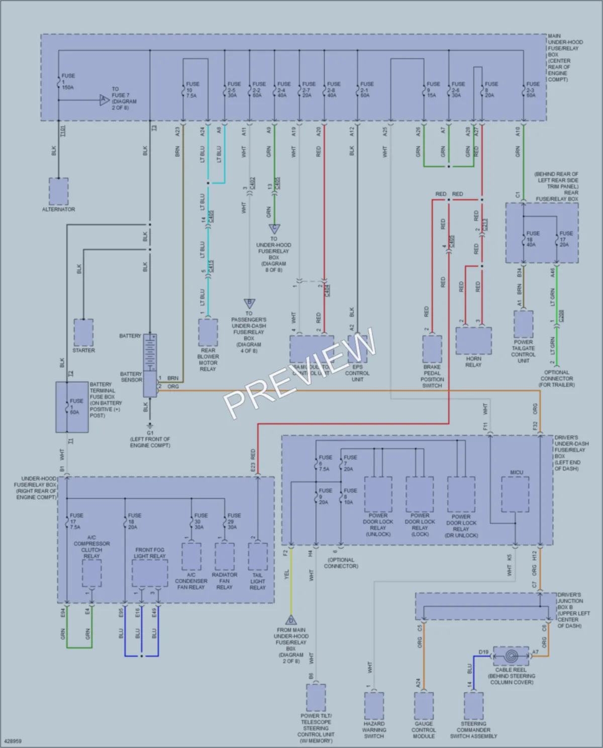 2014 Acura MDX Power Distribution wiring diagram preview