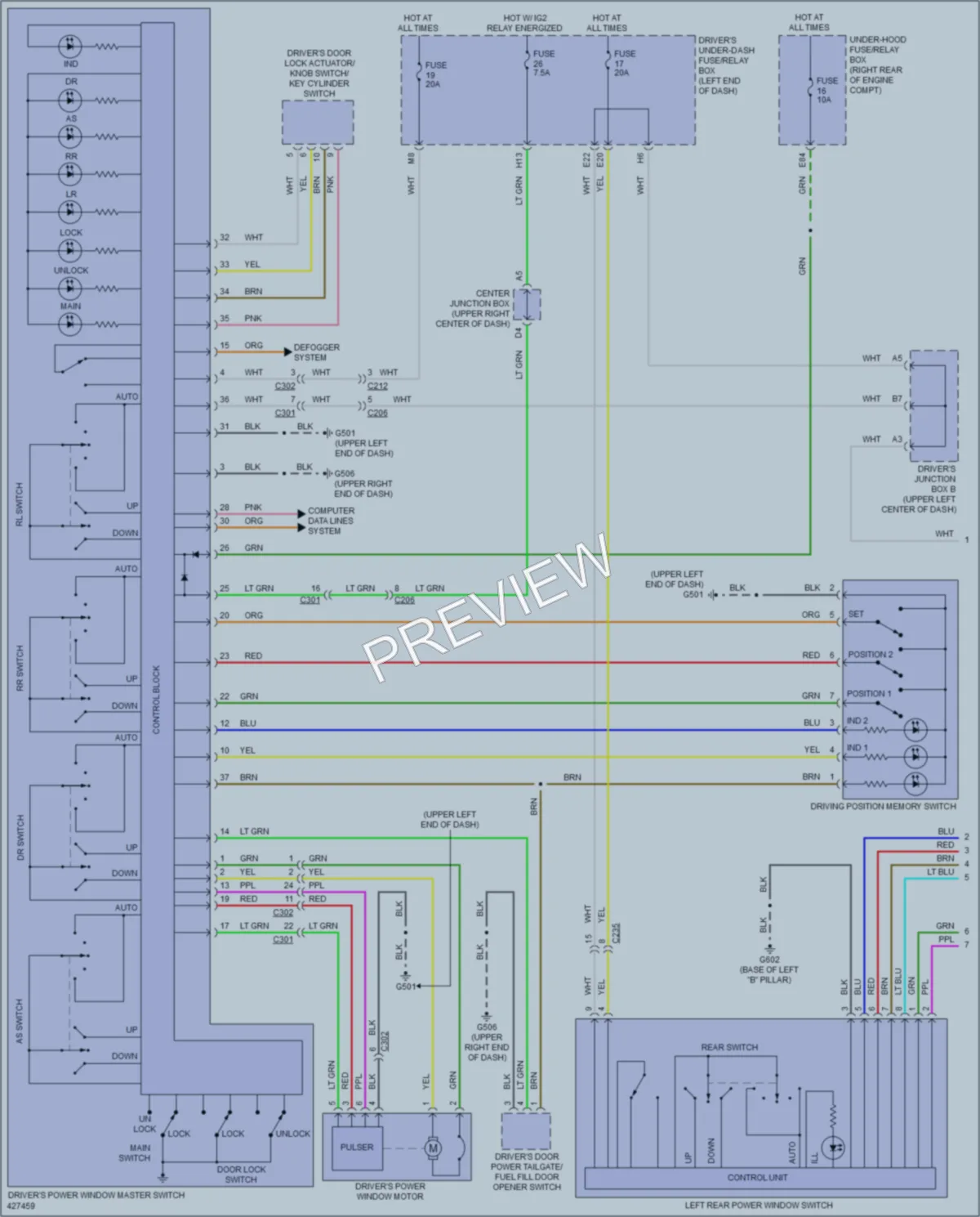 2014 Acura MDX Power Windows wiring diagram preview