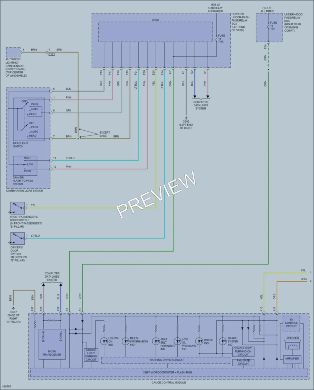 2014 Acura MDX Warning Systems wiring diagram preview