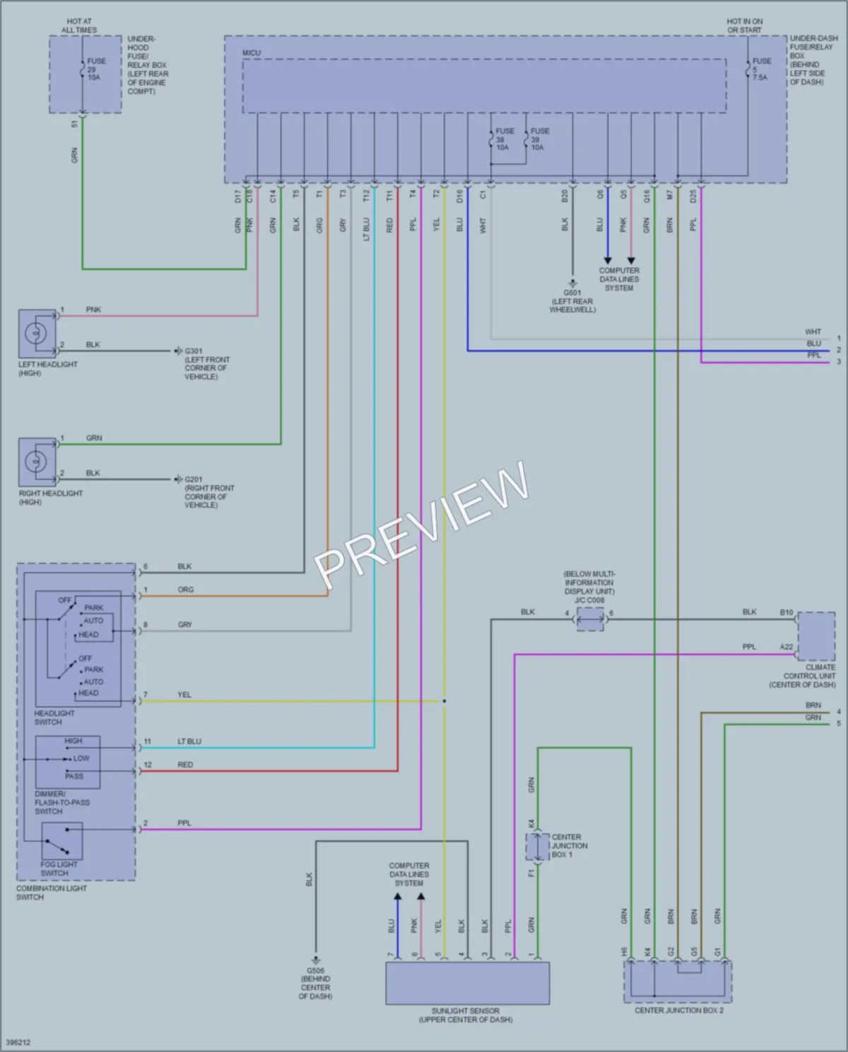 2014 Acura RDX Headlights wiring diagram preview