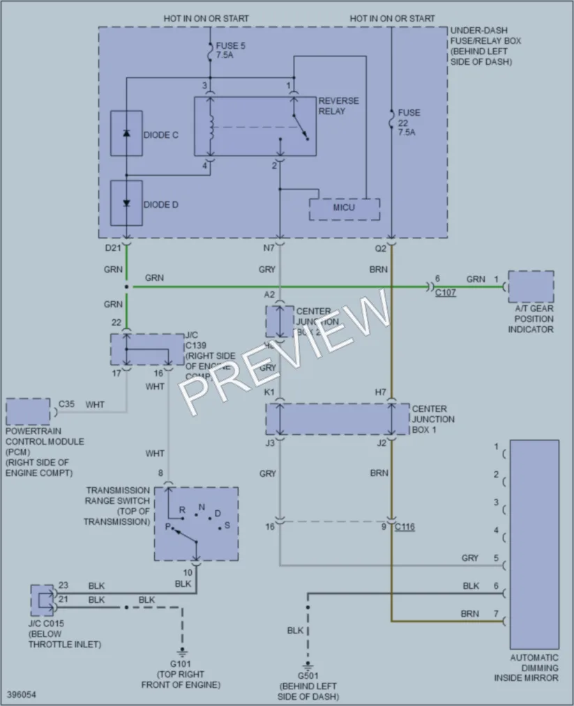 2014 Acura RDX Power Mirrors wiring diagram preview