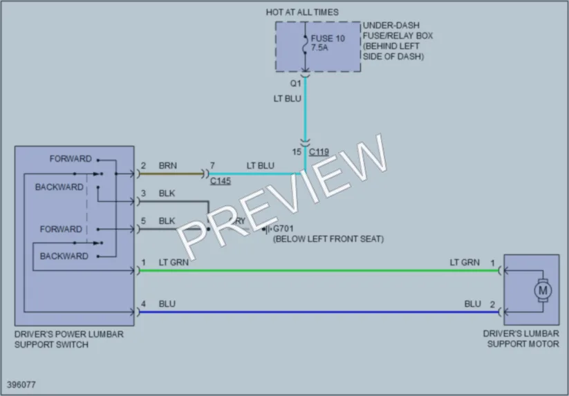 2014 Acura RDX Power Seats wiring diagram preview