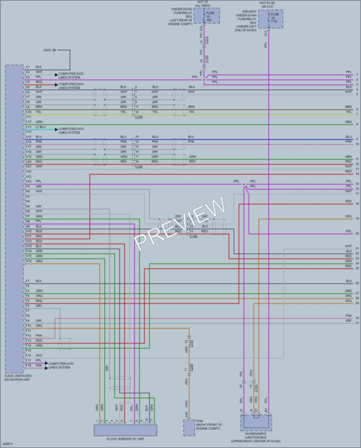 2014 Acura RLX Radio wiring diagram preview